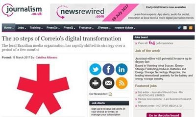Novo formato do Jornal Correio ganha destaque em veículos internacionais